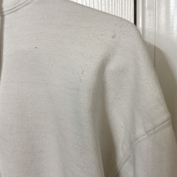 Retro John Galt Brandy Melville White & Ref Flame Sleeves Hoodie OS - Picture 8 of 9